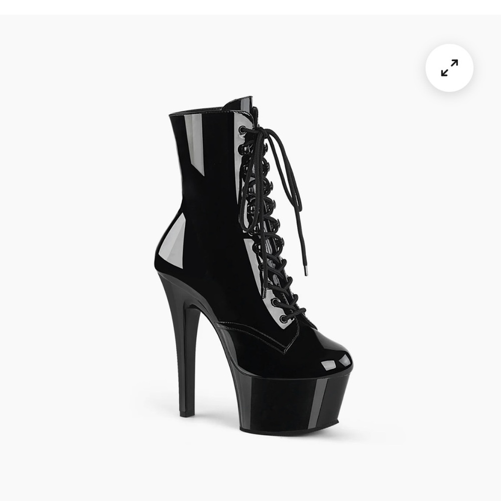 Black Platform Lace-Up Boots